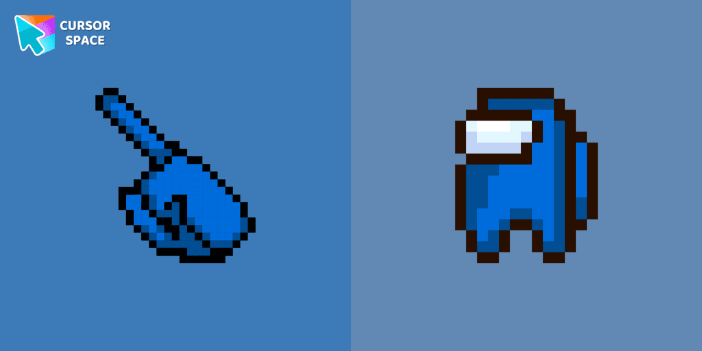 Among Us Blue Character Pixel cursor cursor pack
